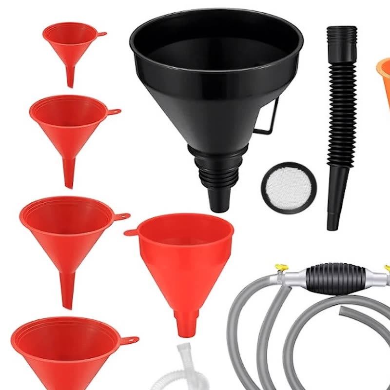 Car and motorcycle repair refueling funnel and oil extractor kit