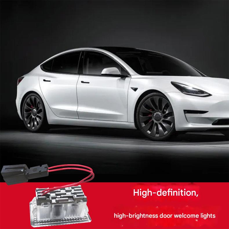 Projected decorative welcome lights for car doors