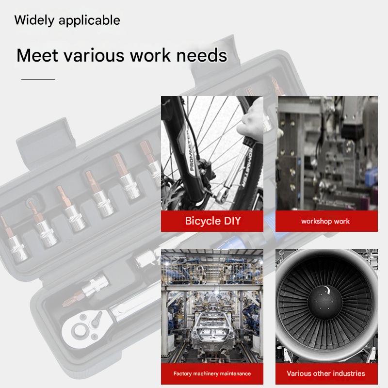 Preset adjustable torque wrench, high precision torque, bicycle repair tools, 15 pieces.