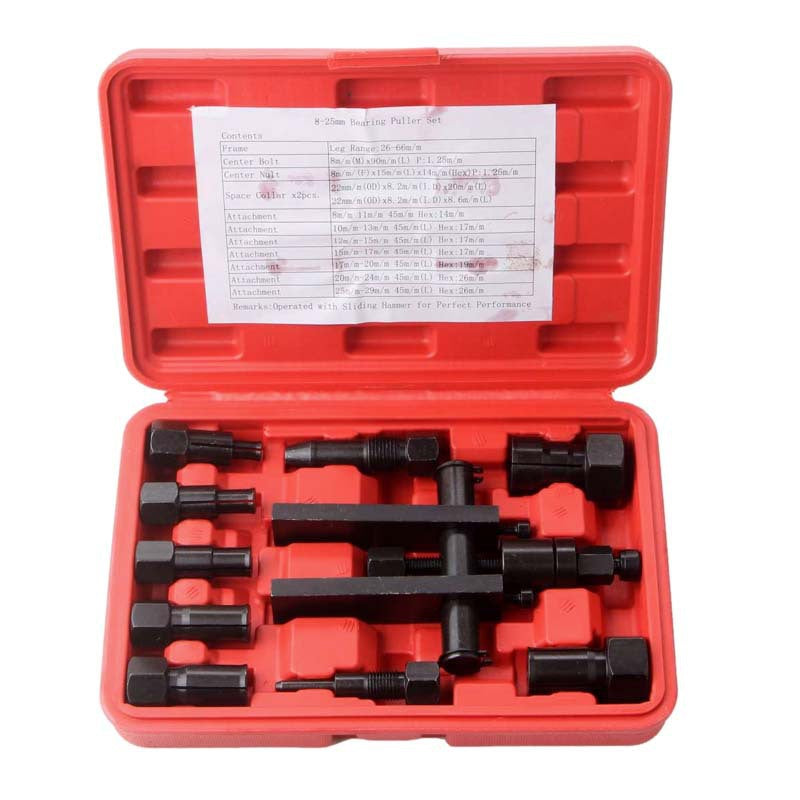 10-piece bearing removal tool set, two-jaw motorcycle bearing removal tool, two-jaw puller, wheel puller Multi-functional bearing removal tool