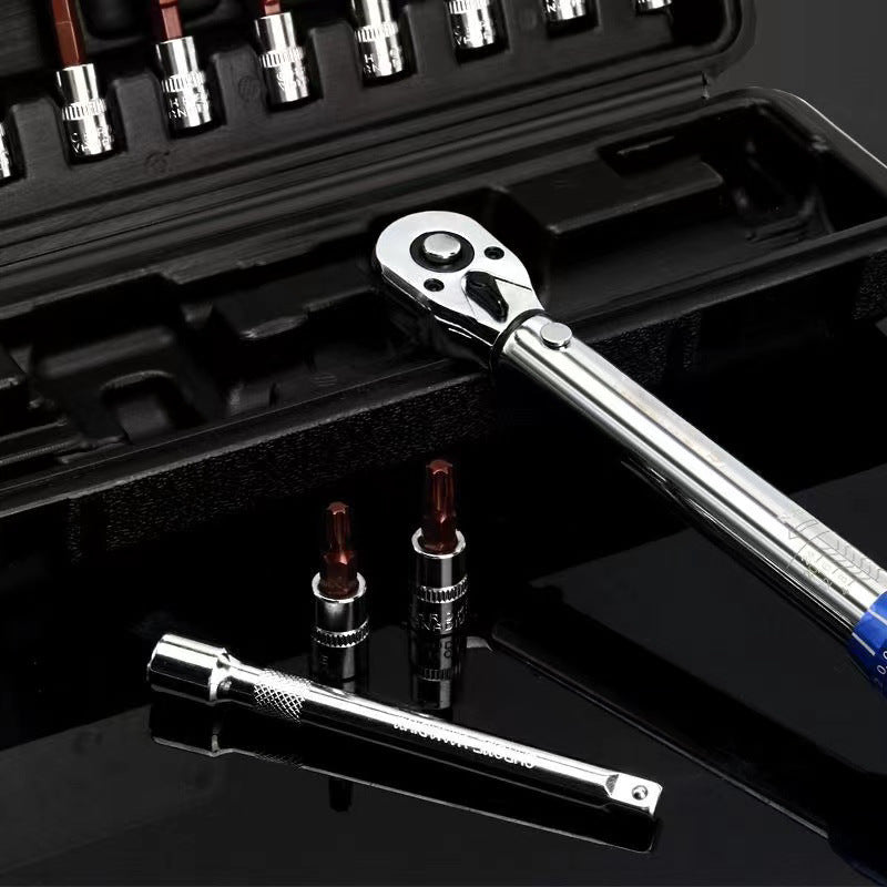Preset adjustable torque wrench, high precision torque, bicycle repair tools, 15 pieces.