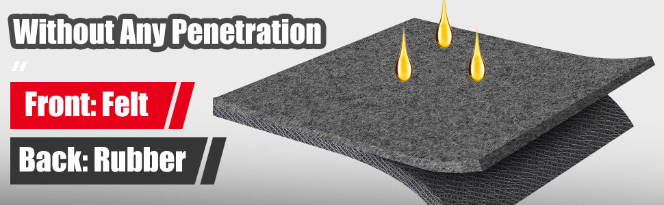 Garage floor oil spill mat, car repair oil-proof and leak-proof mat, with non-slip checkered felt backing, garage floor mat.