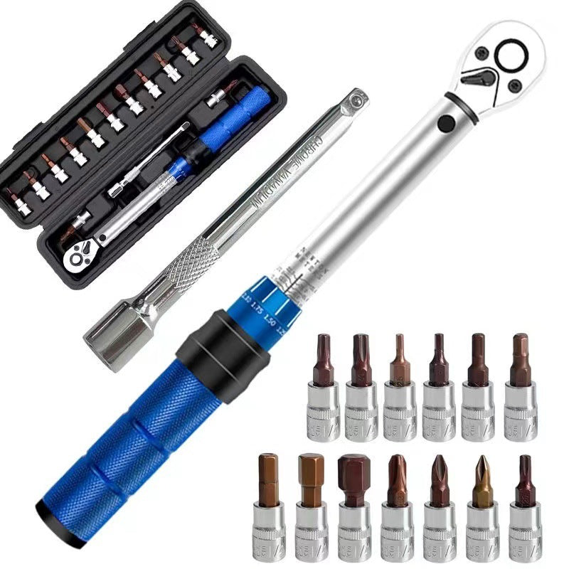 Preset adjustable torque wrench, high precision torque, bicycle repair tools, 15 pieces.