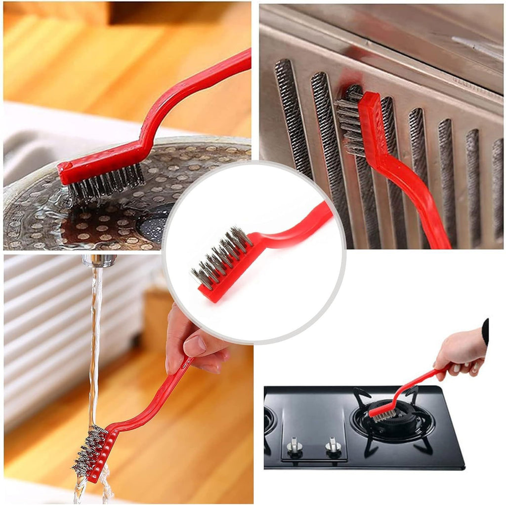 Kitchen stove brush head, range hood crevices cleaning brush, gas stove cleaning brush, copper wire, nylon wire brush
