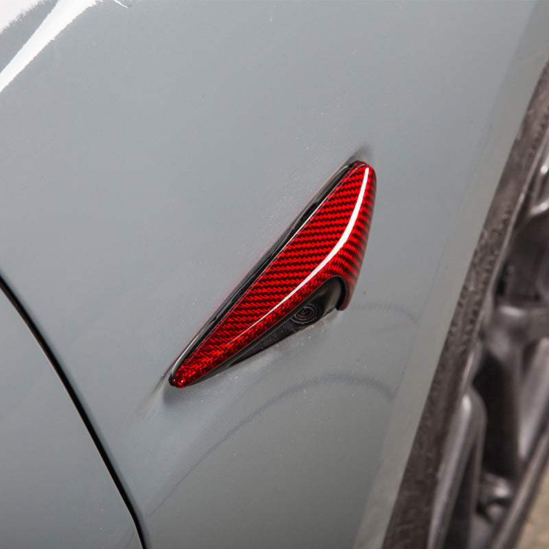 Tesla Model 3/Y Carbon Fiber Side Camera Protector Decorative Cover Fender Modification
