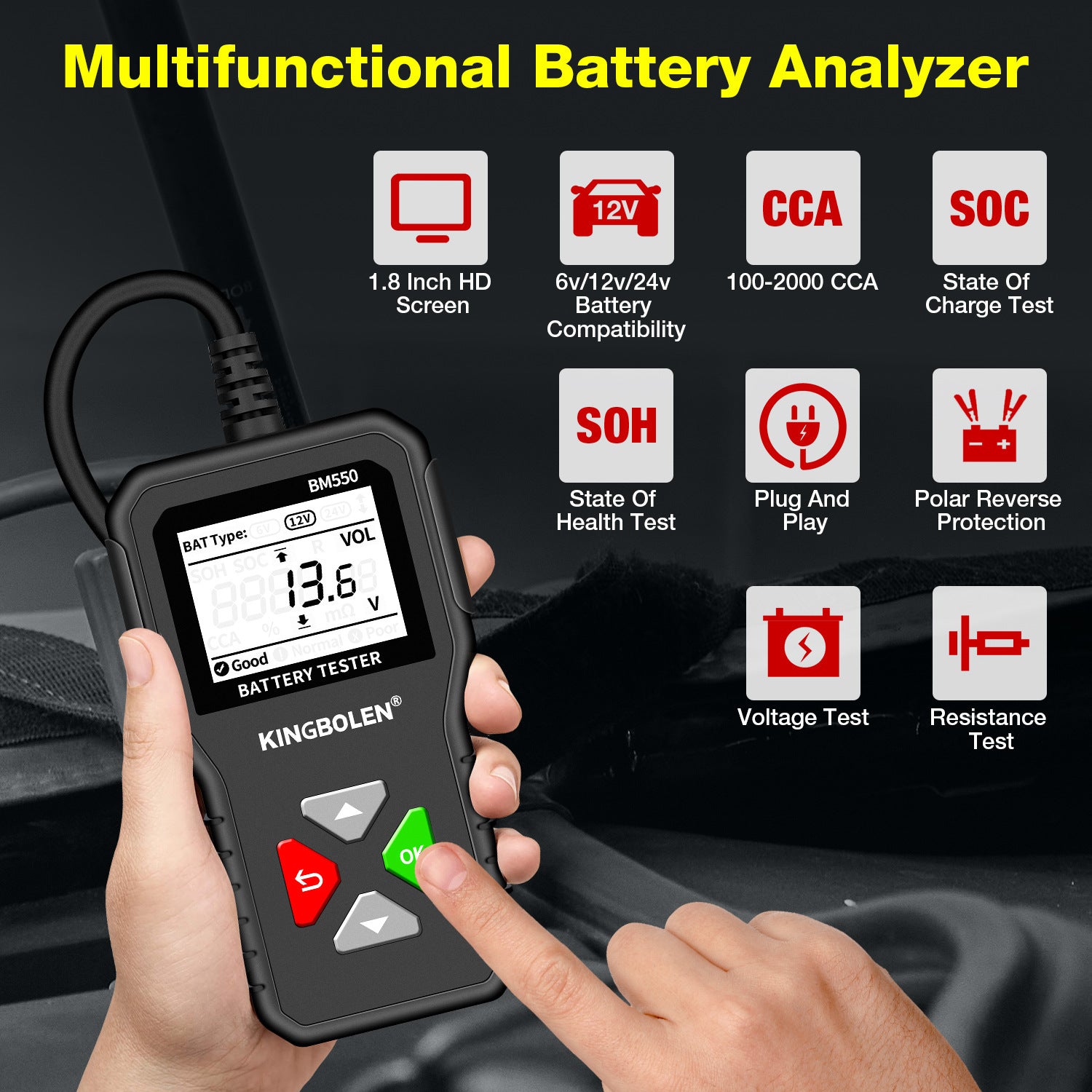 Car jump starter, vehicle-mounted air inflator, multi-functional emergency jump starter
