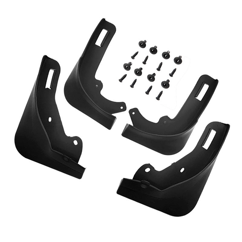 Tesla Model Y mudguards updated with new 3 aftermarket accessories, no drilling required for front and rear wheel mudguards