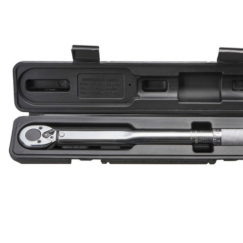 Adjustable torque wrench with preset torque for auto repair and tire maintenance.