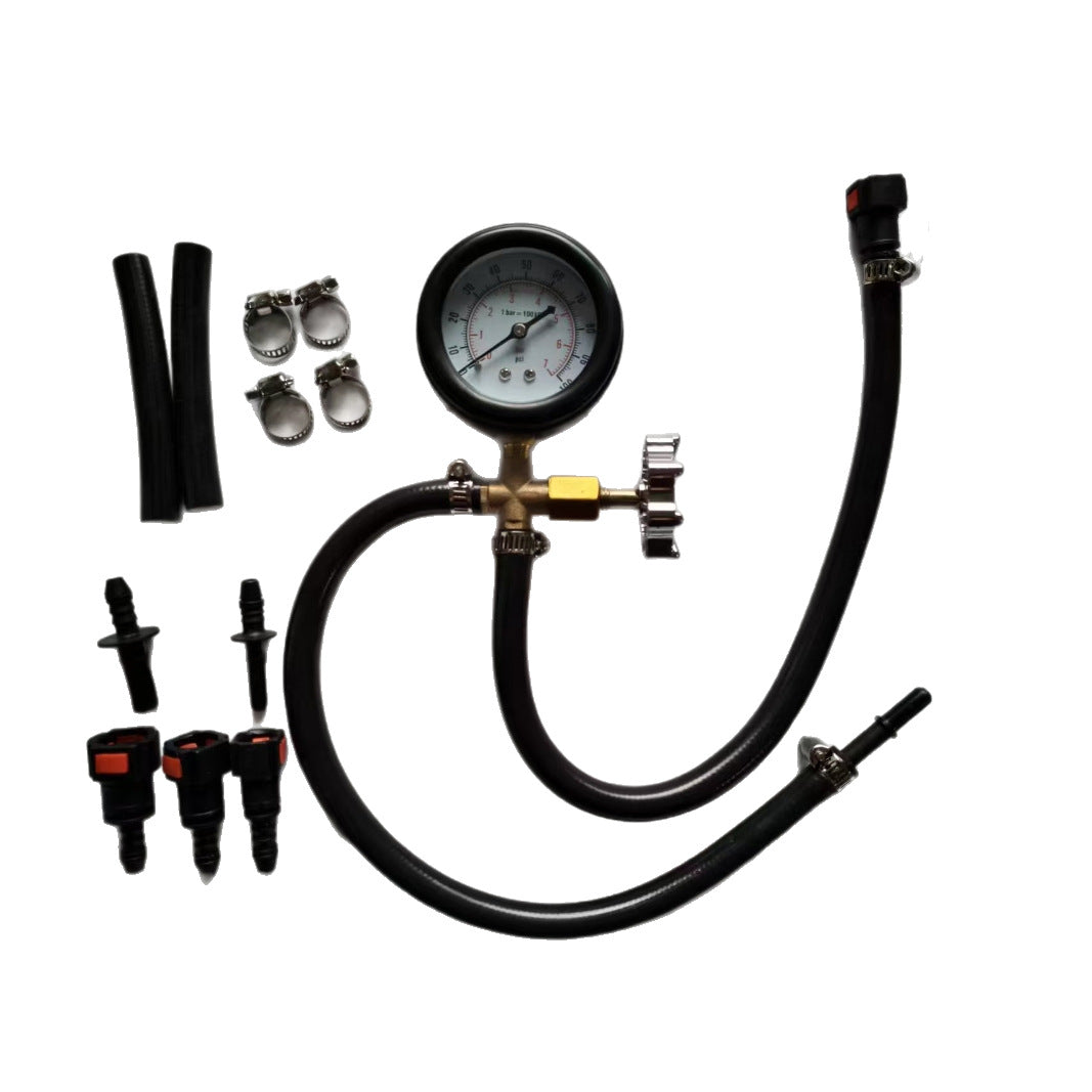 Automotive fuel pressure gauge, fuel injection pressure gauge, auto repair diagnostic tool, gasoline pump pressure gauge.