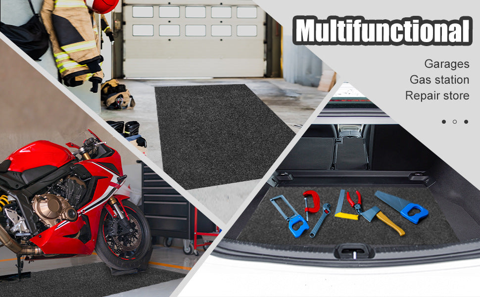 Garage floor oil spill mat, car repair oil-proof and leak-proof mat, with non-slip checkered felt backing, garage floor mat.