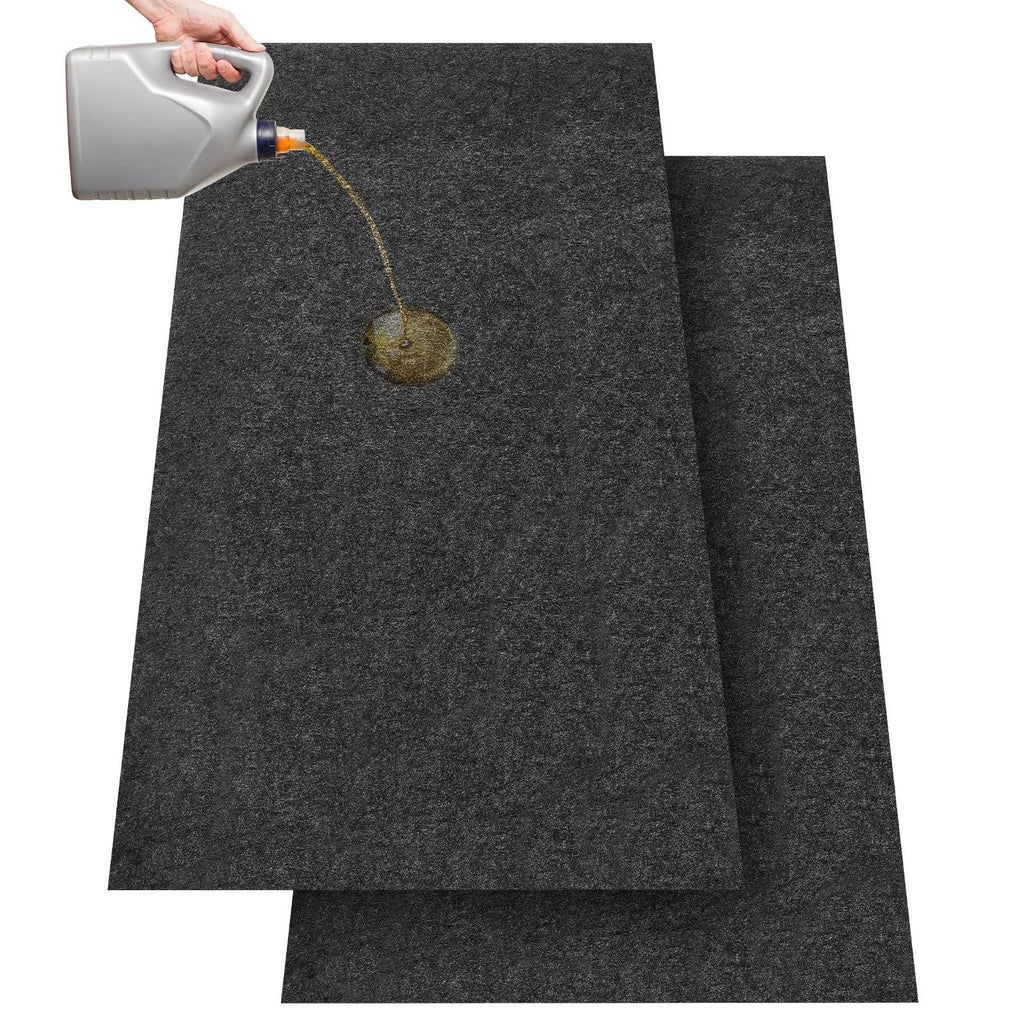 Garage floor oil spill mat, car repair oil-proof and leak-proof mat, with non-slip checkered felt backing, garage floor mat.