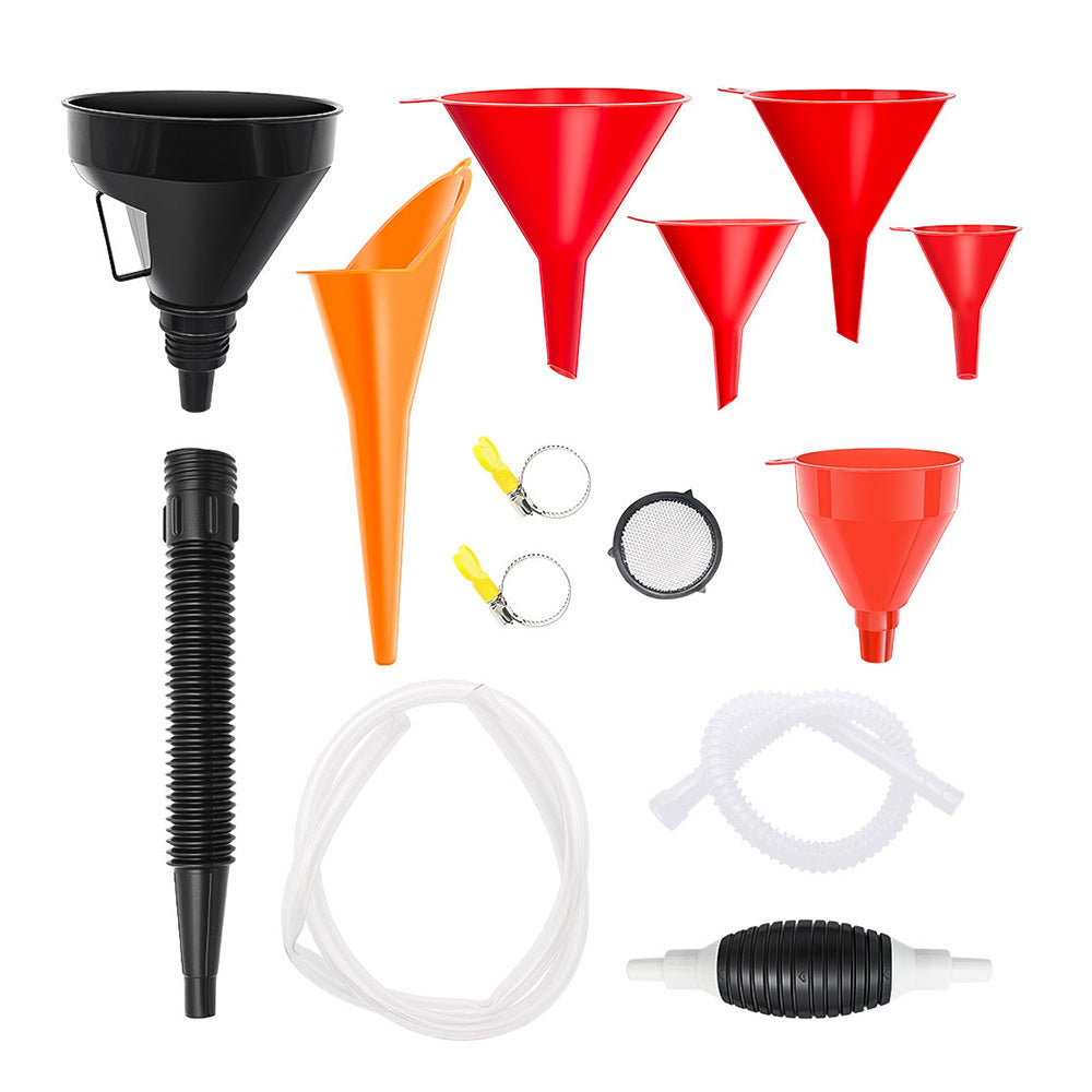Car and motorcycle repair refueling funnel and oil extractor kit