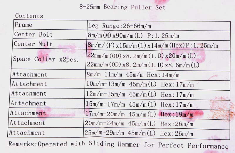 10-piece bearing removal tool set, two-jaw motorcycle bearing removal tool, two-jaw puller, wheel puller Multi-functional bearing removal tool