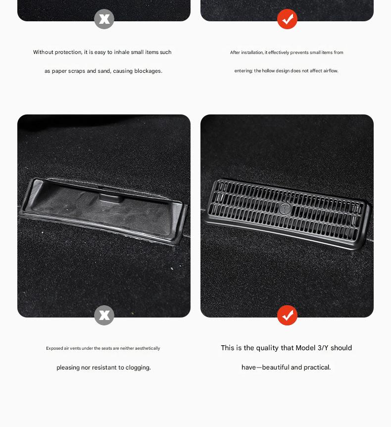 Model Y/3 Seat Dust Net + Rear Air Conditioning Protector (Full Set)