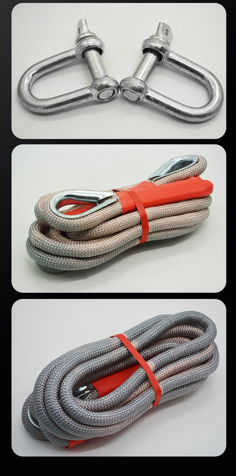 Car tow rope_Thickened and extra-large nylon car tow rope_Roadside assistance tow rope_