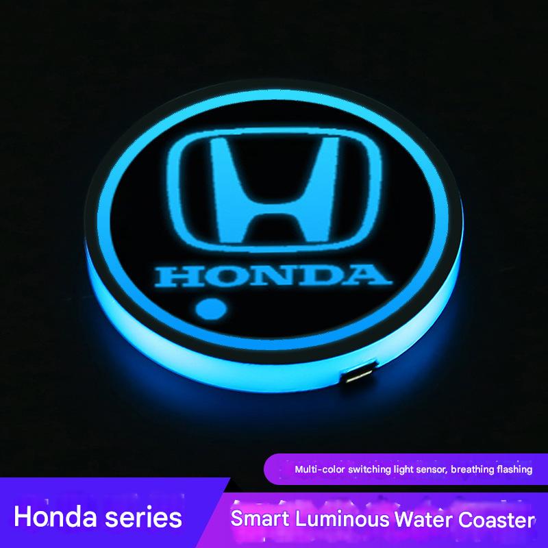 Car LED illuminated cup holder mat