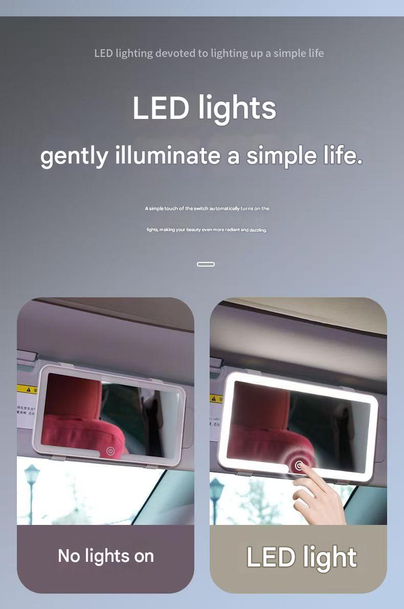 LED car vanity mirror