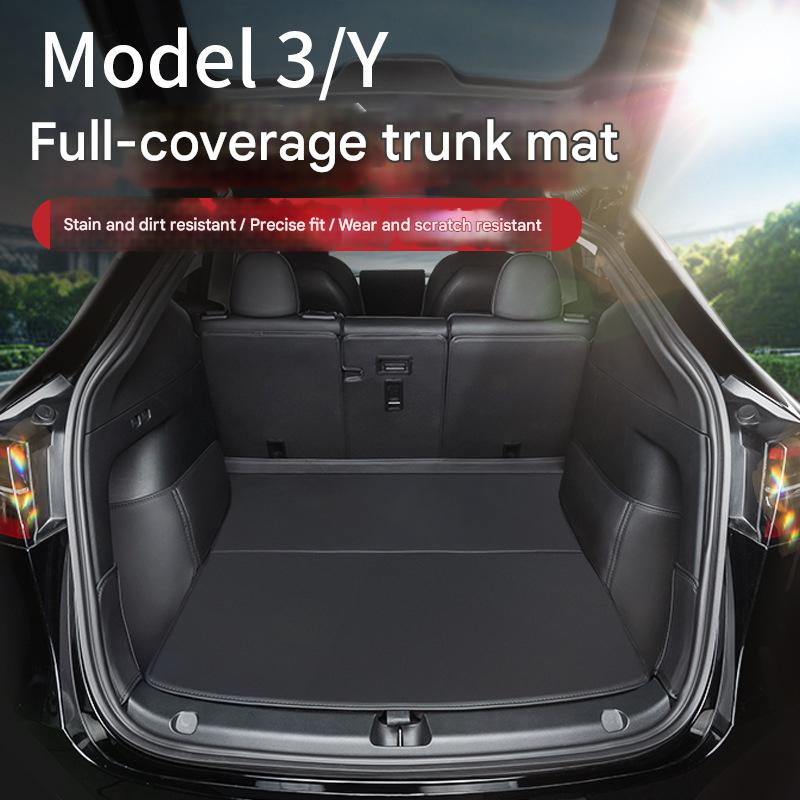 Tesla Model 3/Y updated model trunk mat, leather protective mat