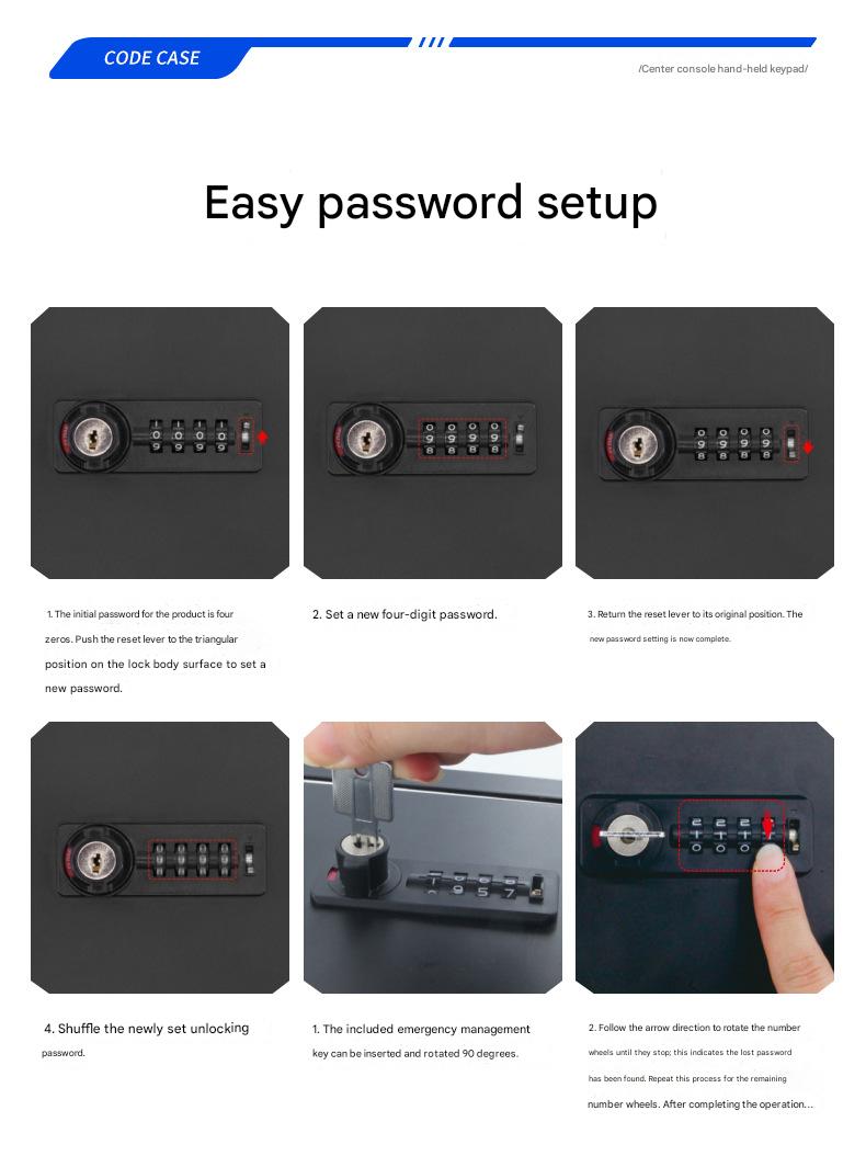 Tesla Model 3/Y updated version glove box password lock, carbon steel interior modification accessories.