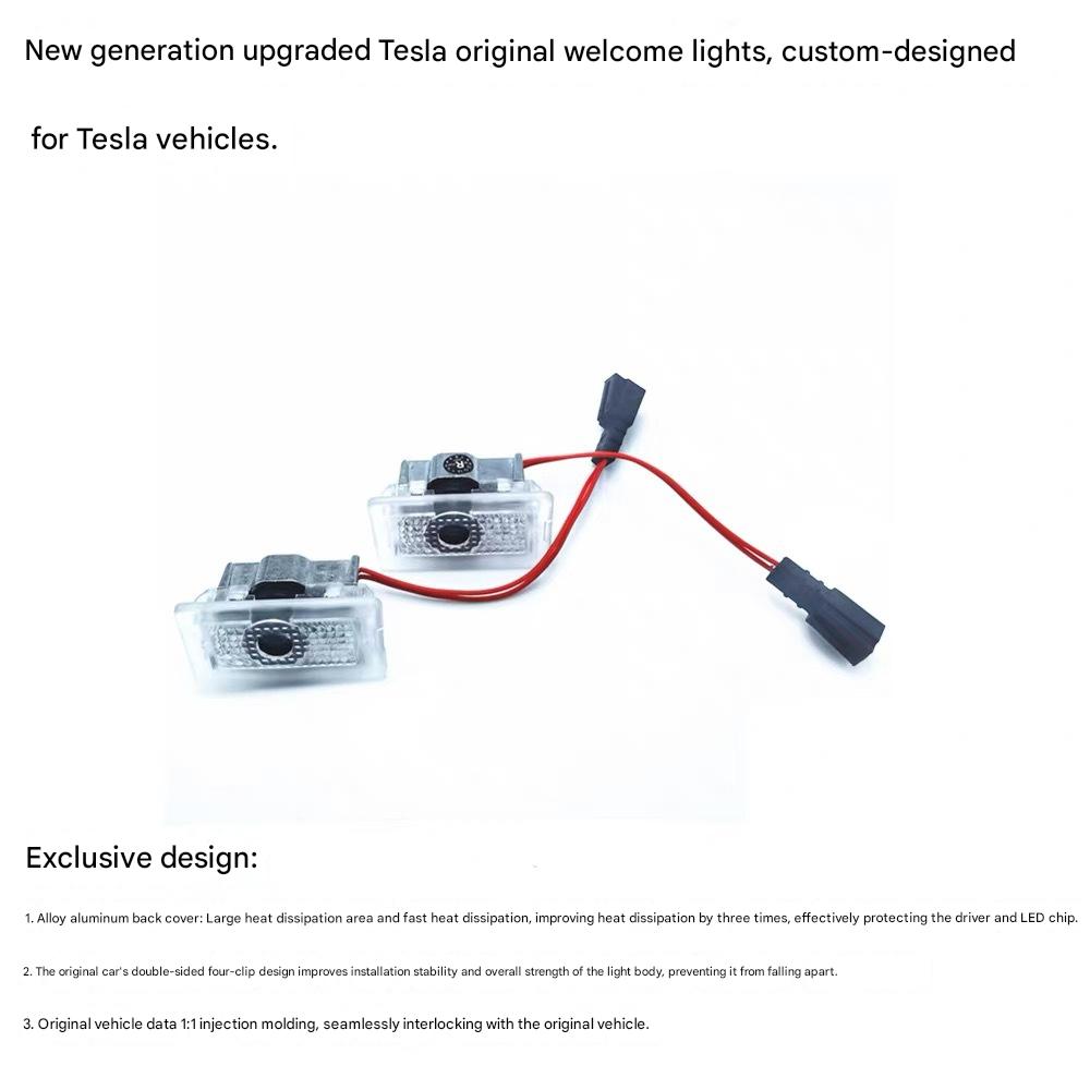 Tesla ultra-high definition, fade-resistant car door welcome lights for Model 3, X, S, and Y (projection lights)