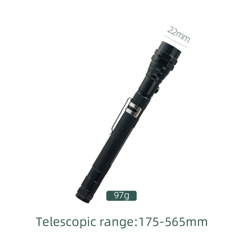 Magnetic pickup, magnetic attractor, telescopic extension rod, auto repair tools, square mirror, round mirror, flashlight head
