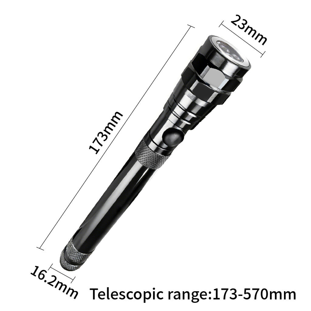 Magnetic pickup, magnetic attractor, telescopic extension rod, auto repair tools, square mirror, round mirror, flashlight head