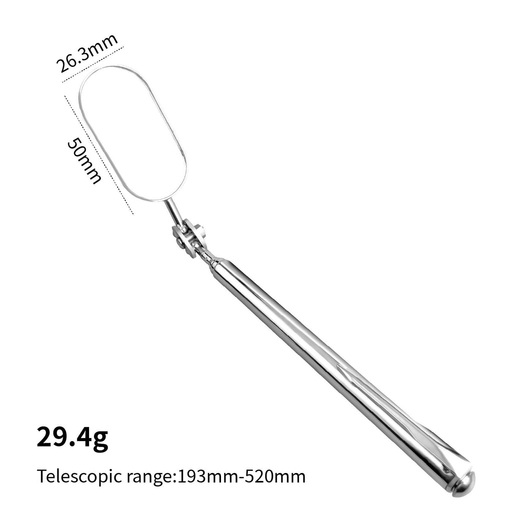 Magnetic pickup, magnetic attractor, telescopic extension rod, auto repair tools, square mirror, round mirror, flashlight head